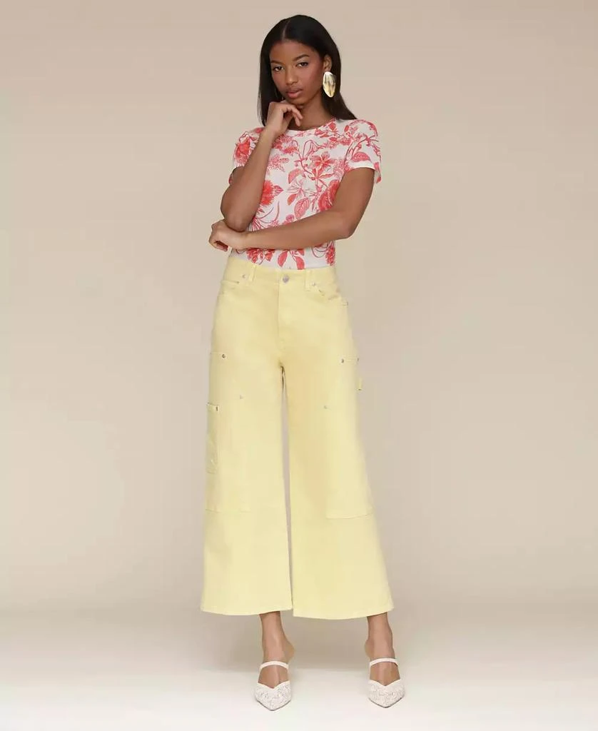 Avec Les Filles Women's High-Waist Cropped Carpenter Jeans 7