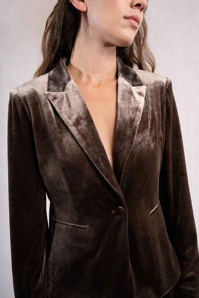 Molly Bracken Molly Bracken - Velvet Long Sleeve Blazer 5