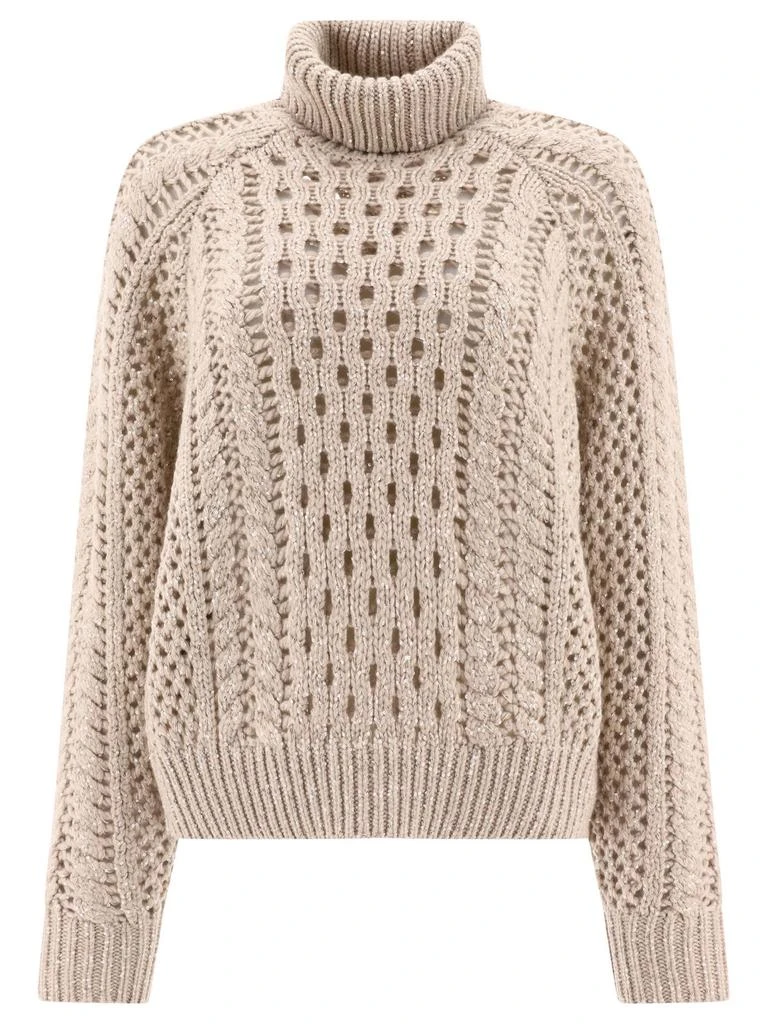 Brunello Cucinelli Brunello Cucinelli Openwork Turtleneck Jumper from Cettire