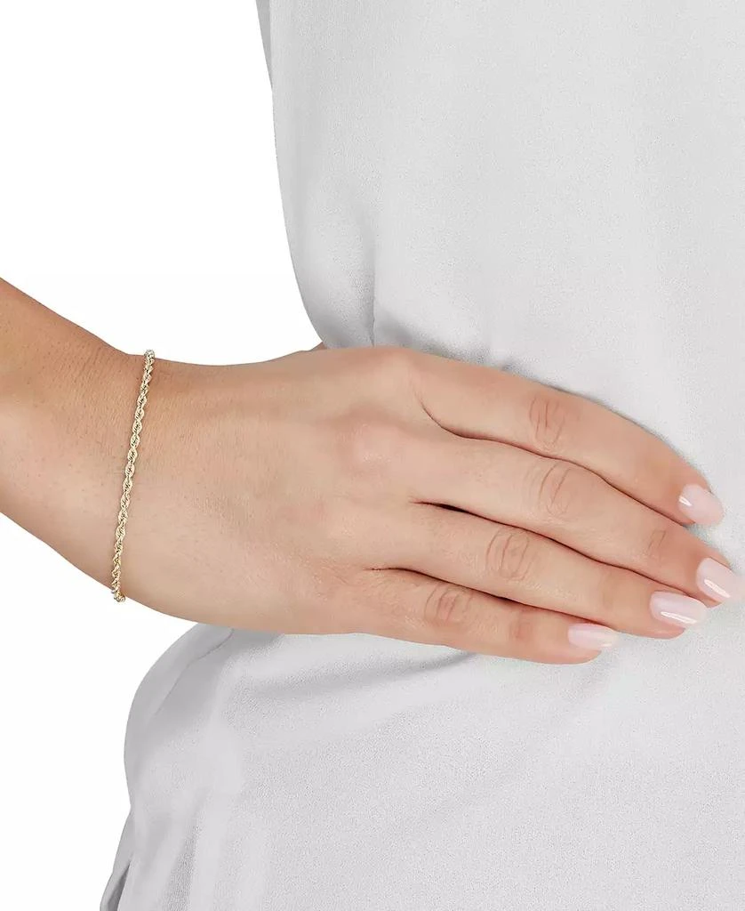 Polished Glitter Rope Link Chain Bracelet in 14k Gold – On Sale