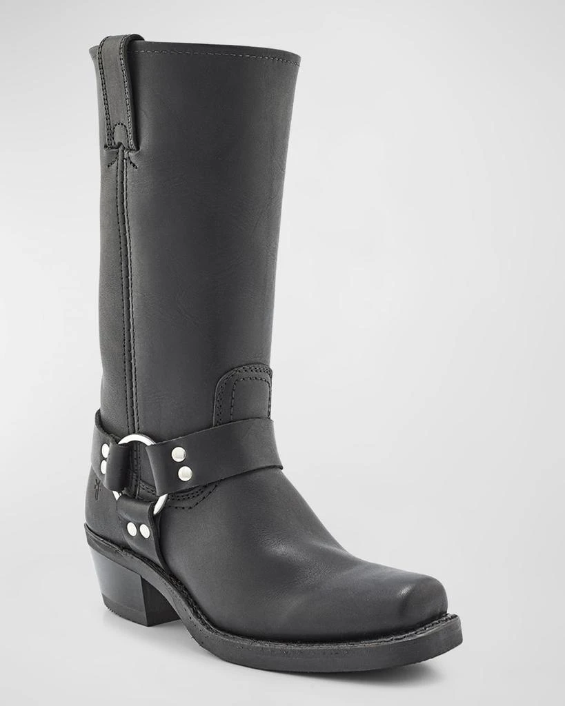 Frye Tall Leather Harness Biker Boots 2