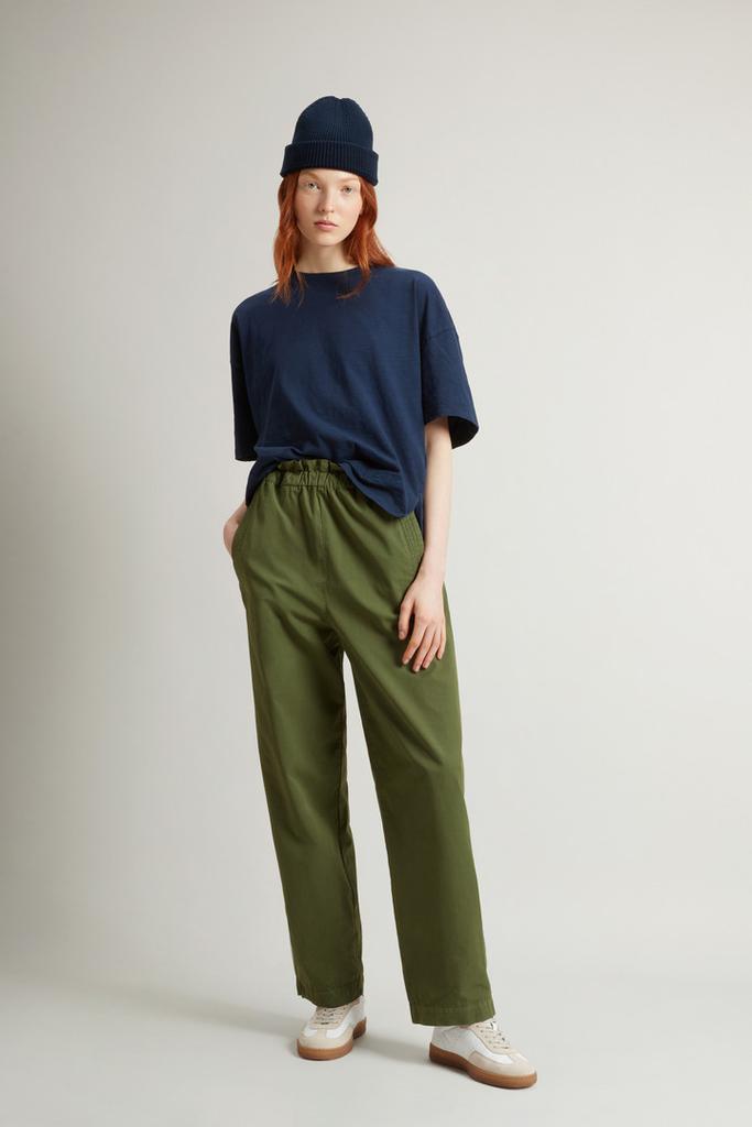 Woolrich Garment-Dyed Pure Cotton Pants - Women - Green
