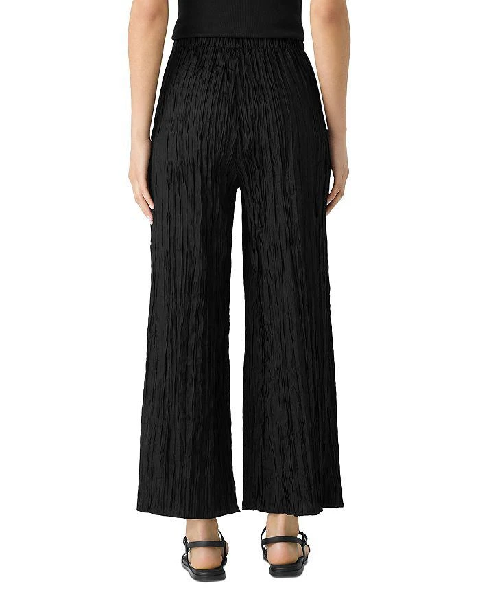 Eileen Fisher Crushed Silk Wide Leg Ankle Pants 3