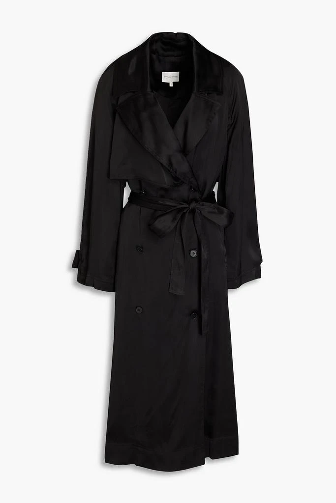 Loulou Studio Belted satin trench coat 1