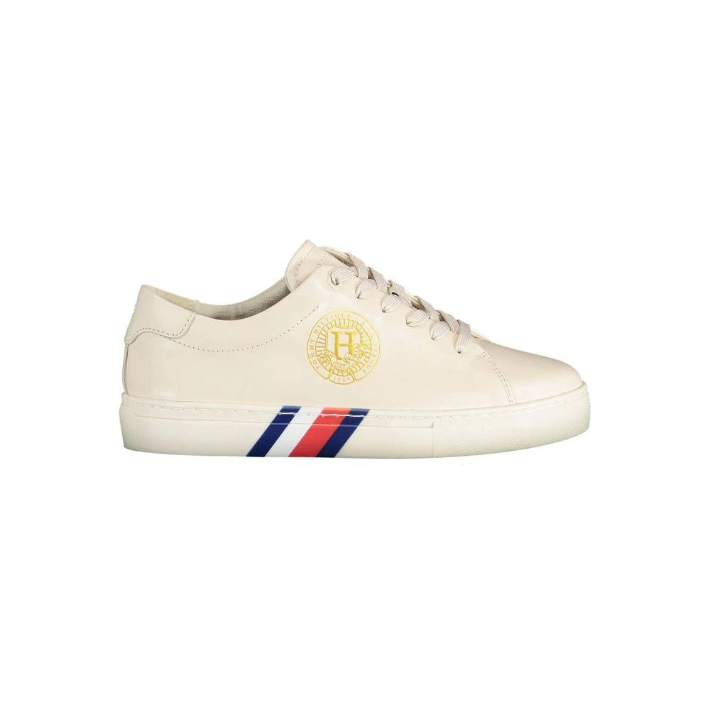 Tommy Hilfiger Beige Leather Women Sneaker 1