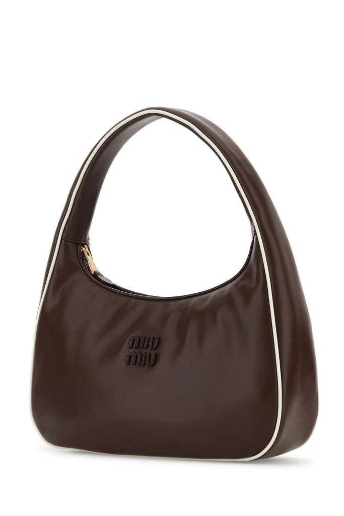 Miu Miu BROWN LEATHER SHOULDER BAG 2