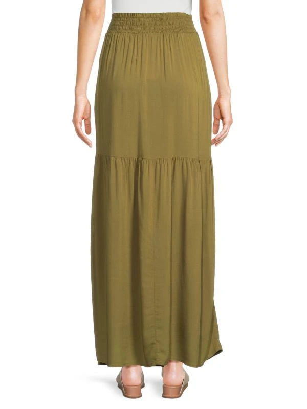 Bobeau Smocked Slit Maxi Skirt 2