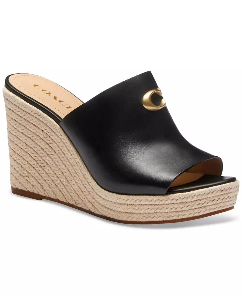 Coach Gloria C Slide-On Espadrille Platform Wedge Sandals 1