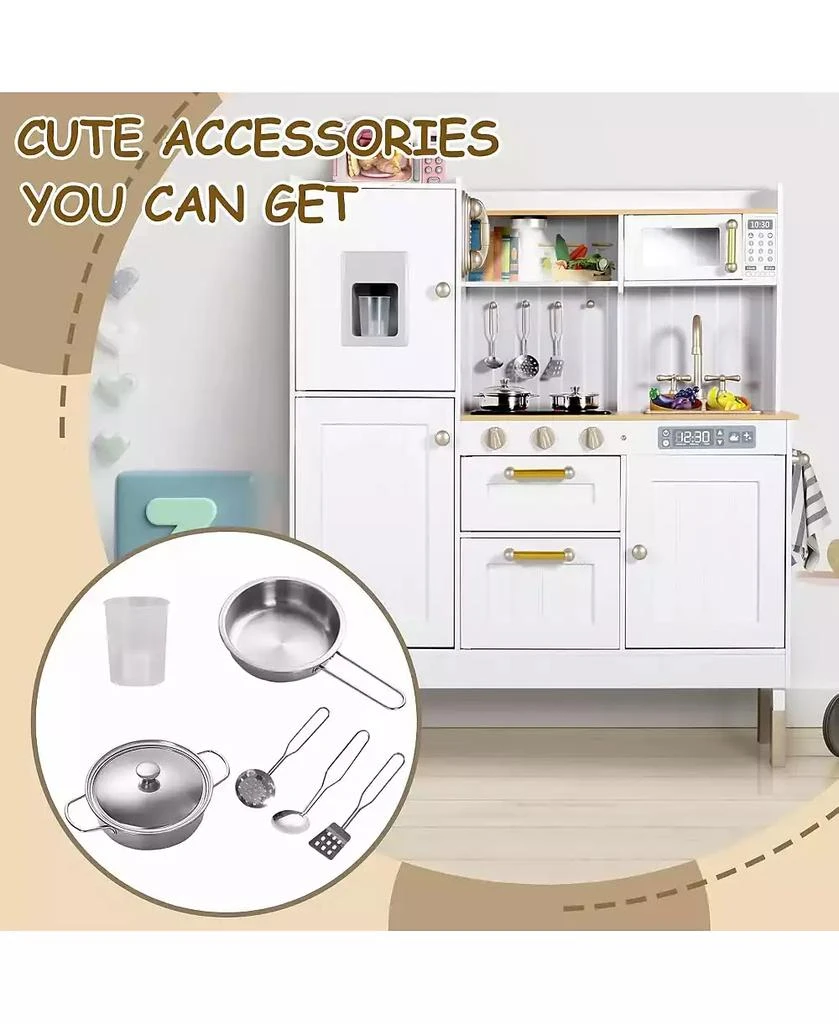 Kinder King Pretend Play Kitchen Wooden Toy Set for Kids w/Lights 
Sounds, Utensils, Oven, Microwave 9