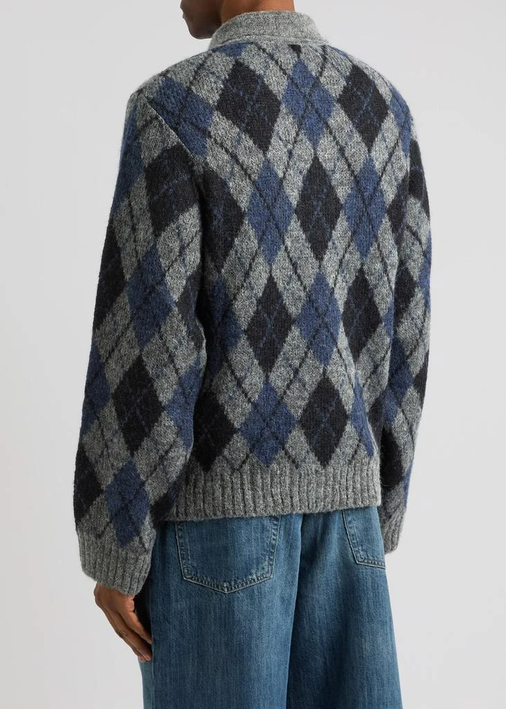 Our Legacy Evening Argyle alpaca-blend cardigan 3