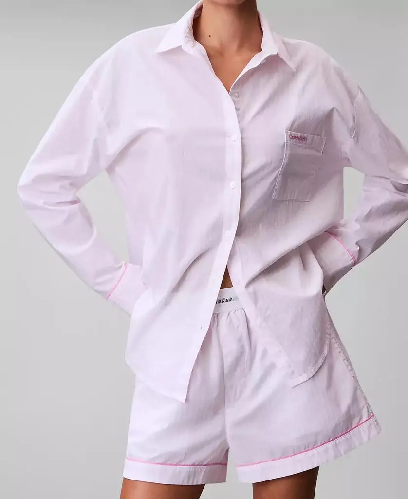 Calvin Klein Women's Poplin Button-Down Pajama Shirt 2