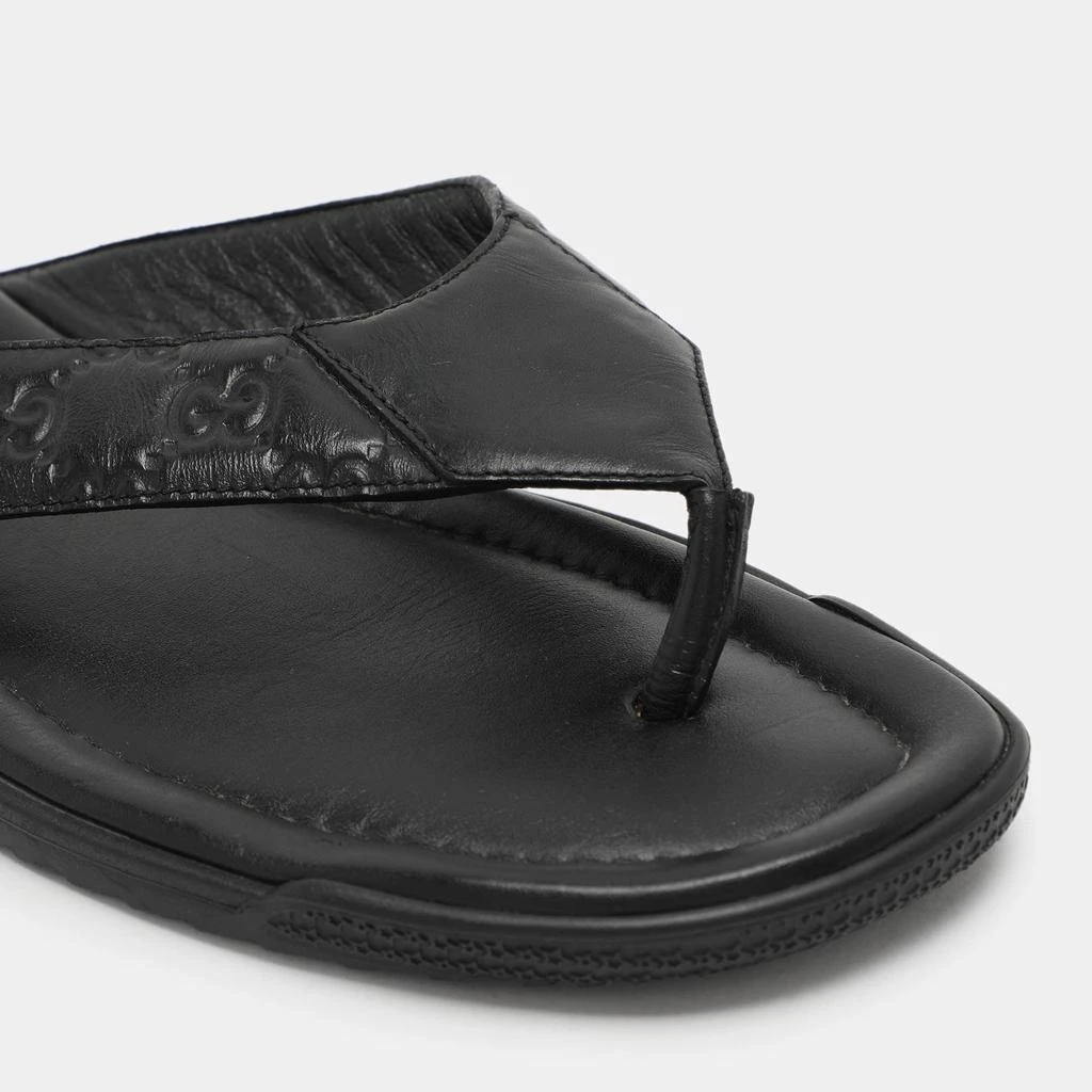 Gucci Gucci Black Guccissima Leather Criss Cross Flat Slides Size 43 7
