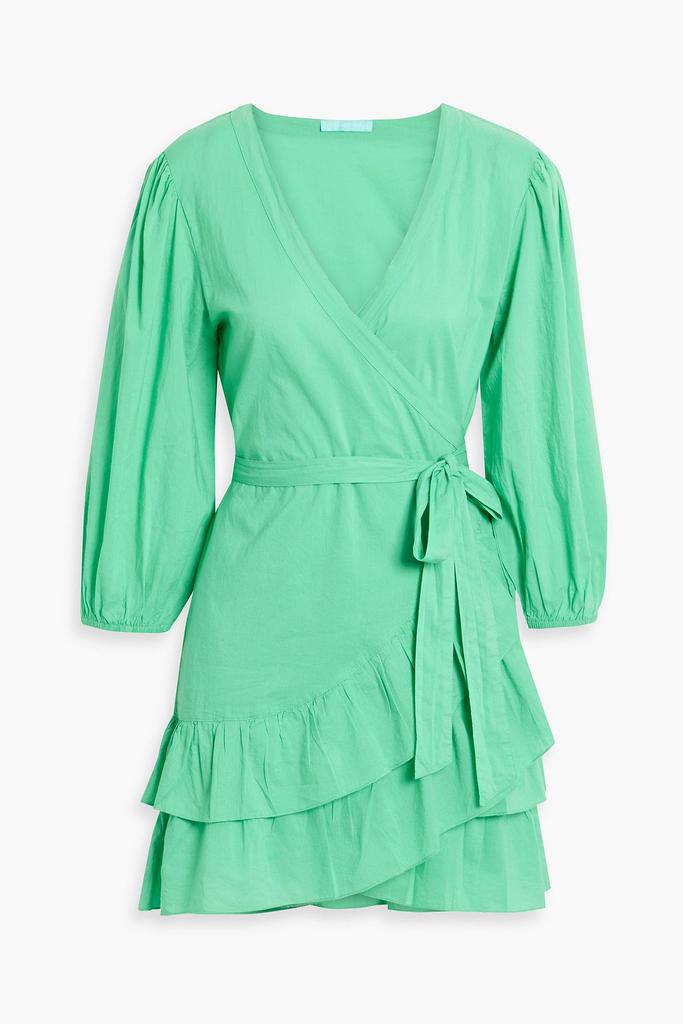 MELISSA ODABASH Tabitha ruffled cotton mini wrap dress