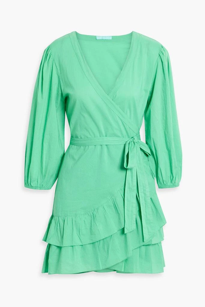 MELISSA ODABASH Tabitha ruffled cotton mini wrap dress 1