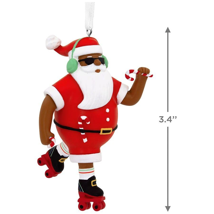 Hallmark Mahogany Roller Skating Black Santa Claus Christmas Ornament 4