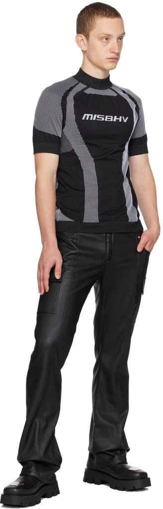 Misbhv Black Cutout Faux-Leather Cargo Pants 4
