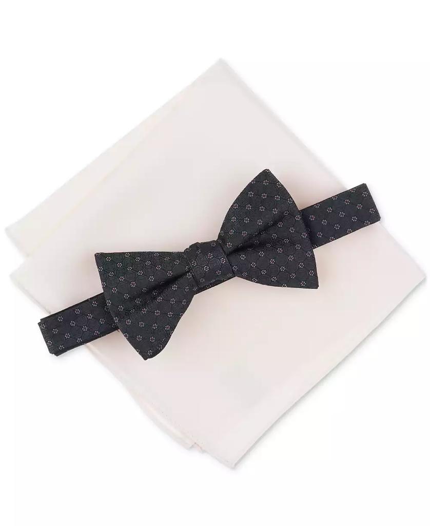Alfani Men's Prince Geo-Pattern Bow Tie & Solid Pocket Square Set, Created for Macy's