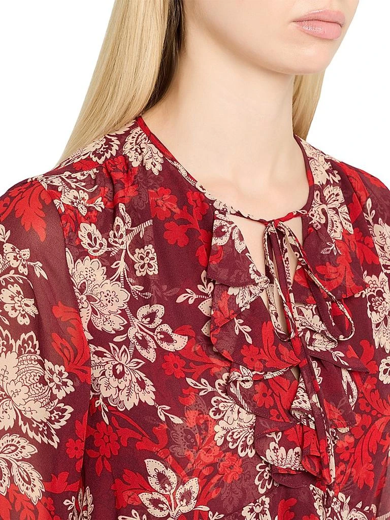 Cinq à Sept Gilded Paisley Ruffle Minidress 5