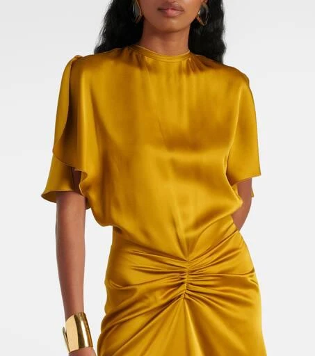 Victoria Beckham Gathered satin gown 4