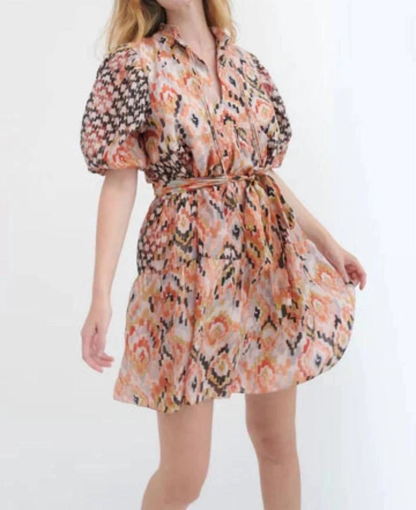 CHUFY Yindy Silk Mini Dress In Haral Brown 1