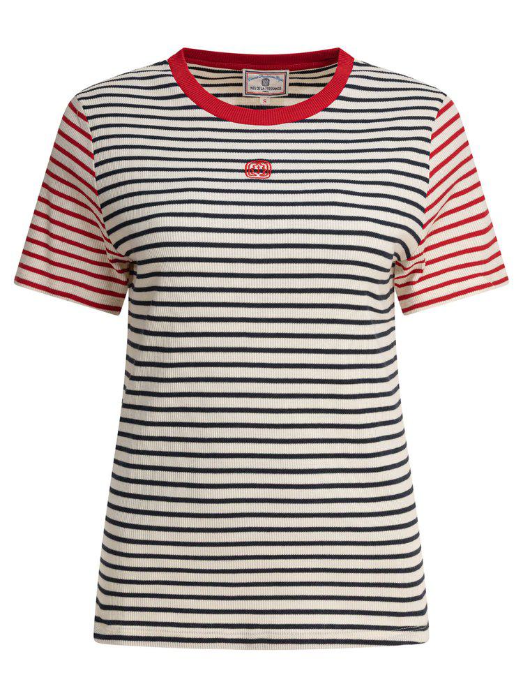 INES DE LA FRESSANGE Ines De La Fressange Striped Short Sleeve Top