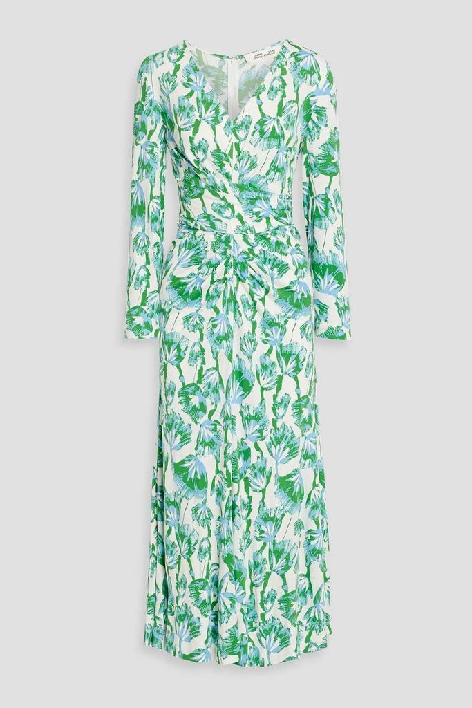 Diane von Furstenberg Timmy ruched floral-print jersey midi dress 1