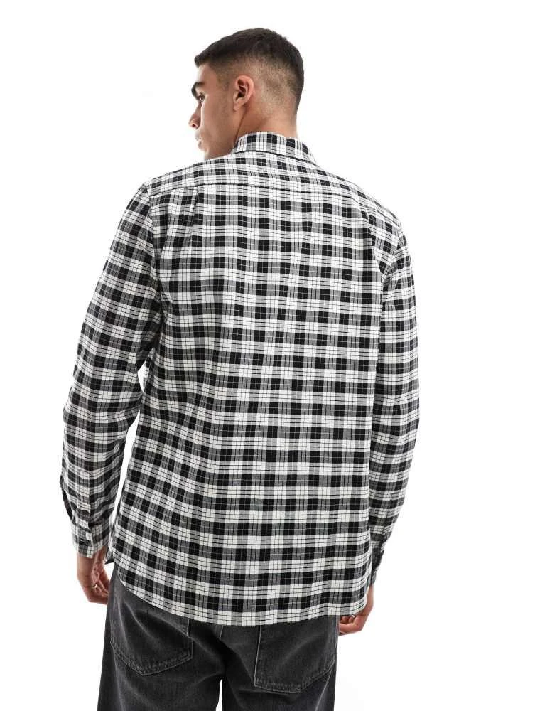 Fred Perry Fred Perry tartan oxford shirt in beige and black 4