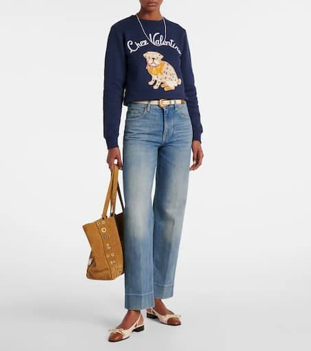 Valentino Embroidered cotton jersey sweatshirt 2