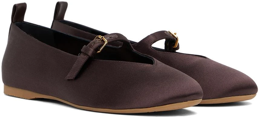 JW Anderson Brown Satin Ballerina Flats 4
