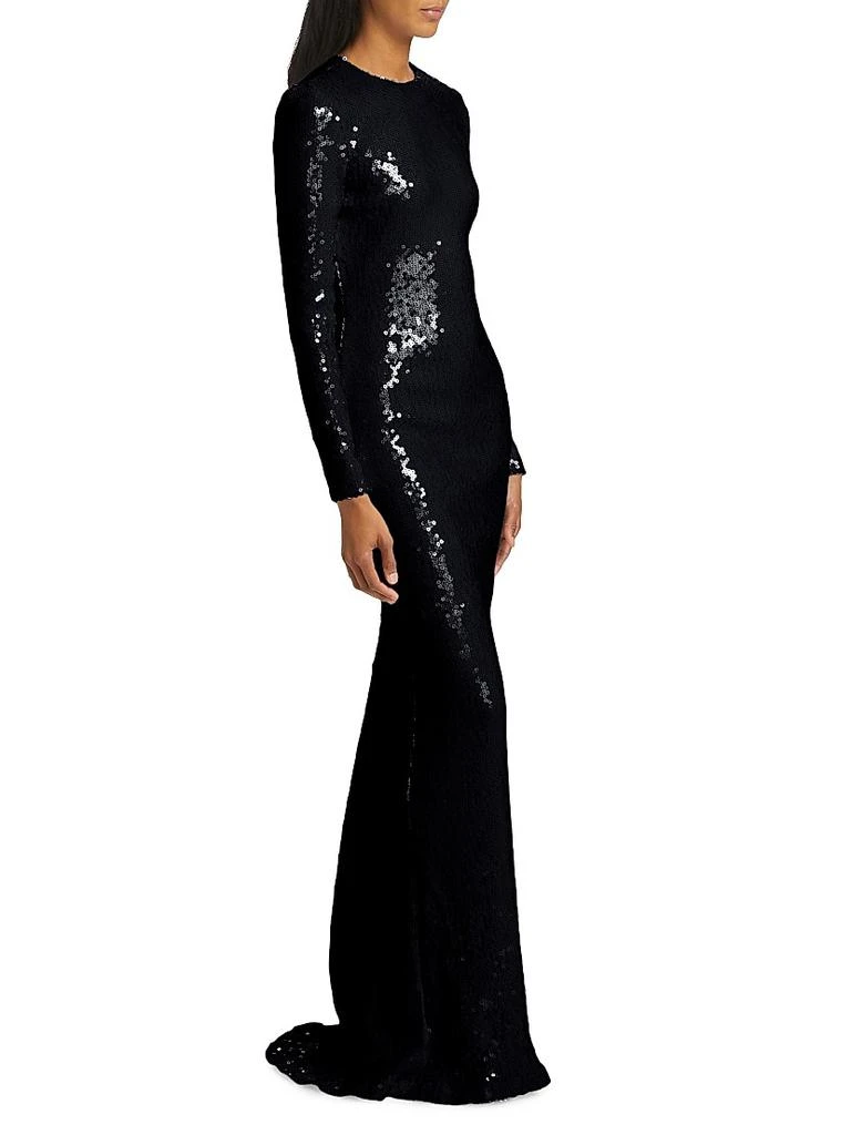 Sergio Hudson Sequin Open-Back Trumpet Gown 4