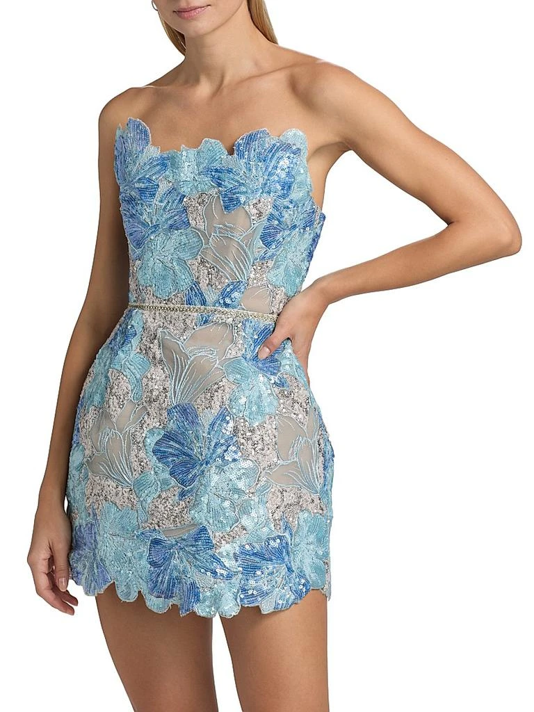 BRONX AND BANCO Jasmine Maraya Sequined Floral-Embroidered Lace Minidress 3