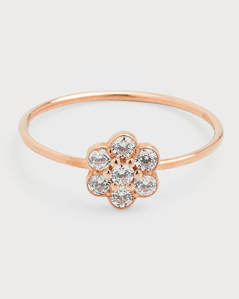 Ginette NY Be Mine Lotus Diamond Ring in 18K Rose Gold 1