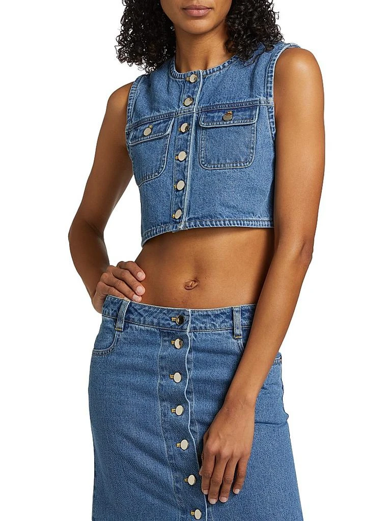 Ronny Kobo Guise Denim Crop Vest 3