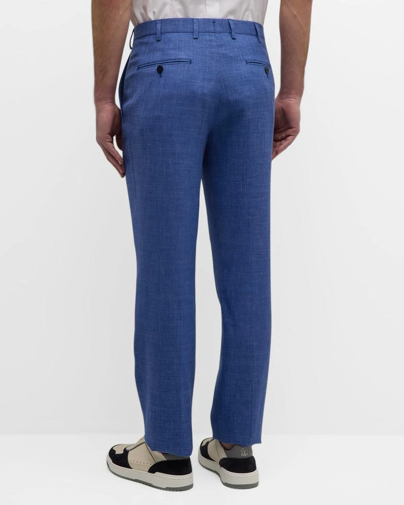 Isaia Men's Cropped Linen-Blend Pants 3