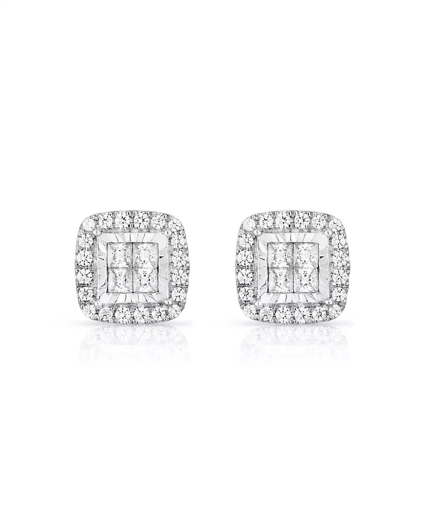 TruMiracle Diamond Frame Quad Stud (1 ct. t.w.) in 14k White Gold