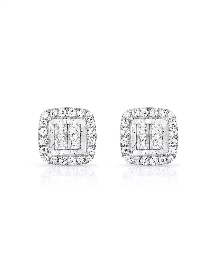 TruMiracle Diamond Frame Quad Stud (1 ct. t.w.) in 14k White Gold 2