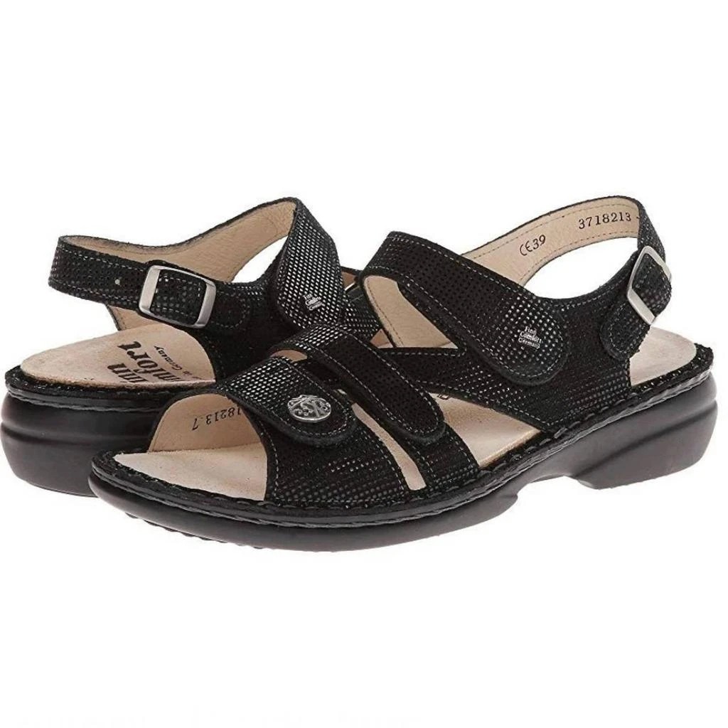 Finn Comfort Women's Soft Gomera Sandals In Black Points 82562-212099 1
