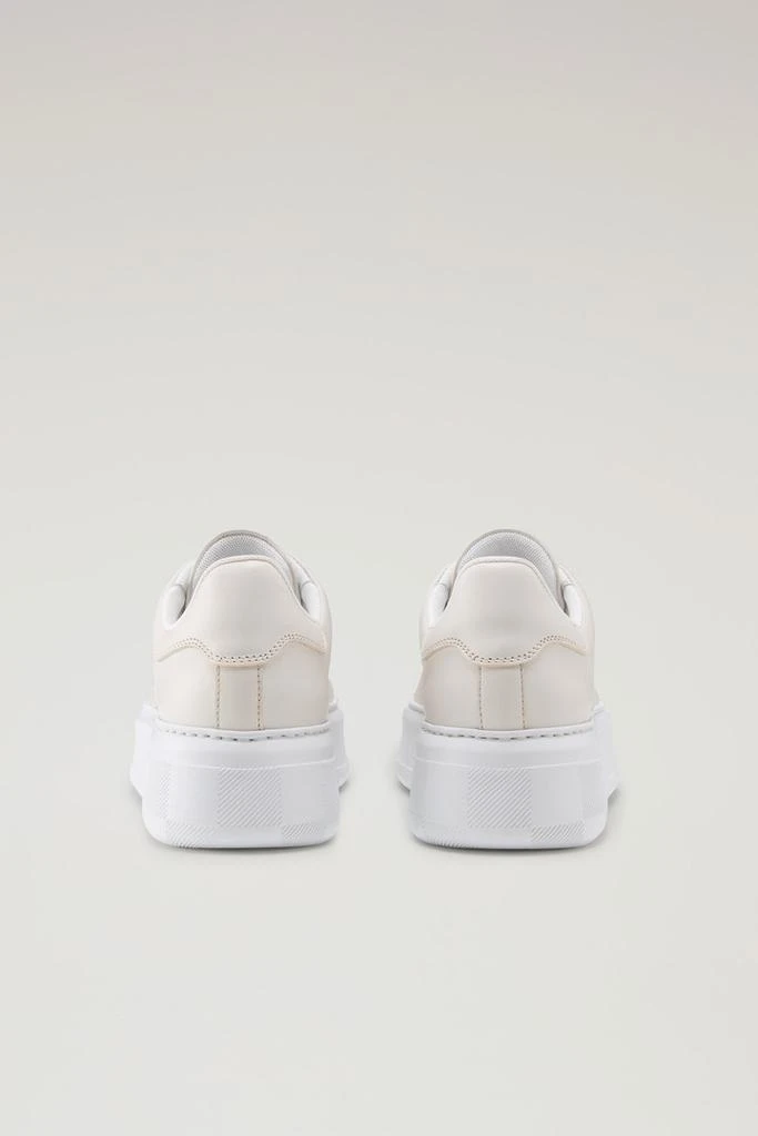 WO-FOOTWEAR Chunky Court Sneakers in Leather with Micro-Perforations - Women - Beige 3