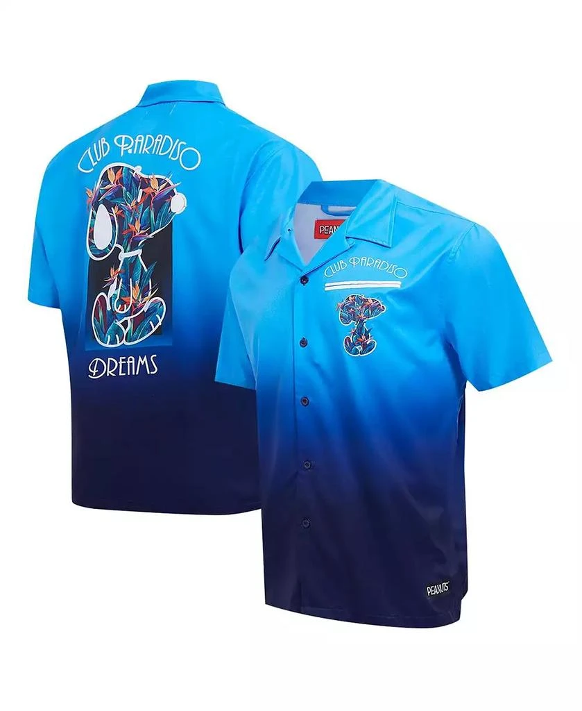 Freeze Max Men's Blue Peanuts Snoopy Club Paradiso Dreams Button-Up Shirt 1