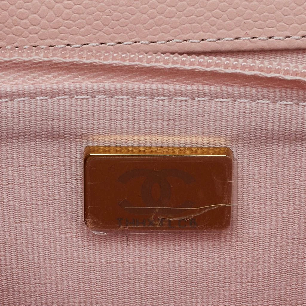 Chanel Chanel Peach Quilted Caviar Leather CC Flap Wallet on Chain 9