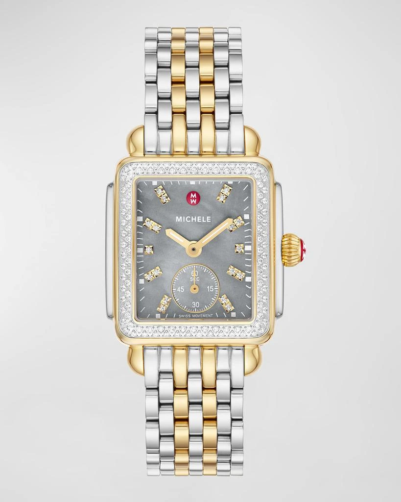 Michele Deco Mid Diamond Graphite Mother of Pearl Watch Women's