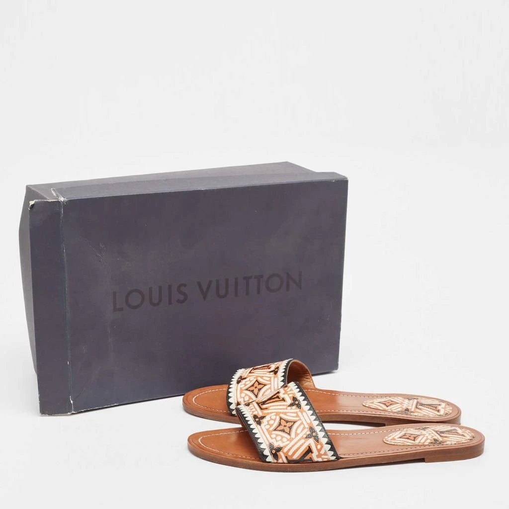 Louis Vuitton Louis Vuitton Multicolor Canvas and Leather Lock It Flat Sandals Size 40 9