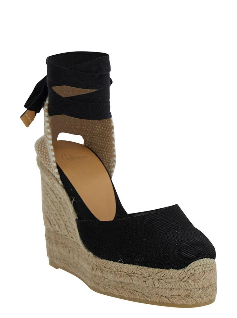 CASTAÑER 'Carina' Beige And Black Espadrille Wedge In Cotton And Rafia Woman 1