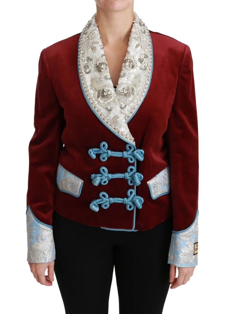 Dolce
Gabbana Velvet Baroque Crystal Blazer Women
s Jacket