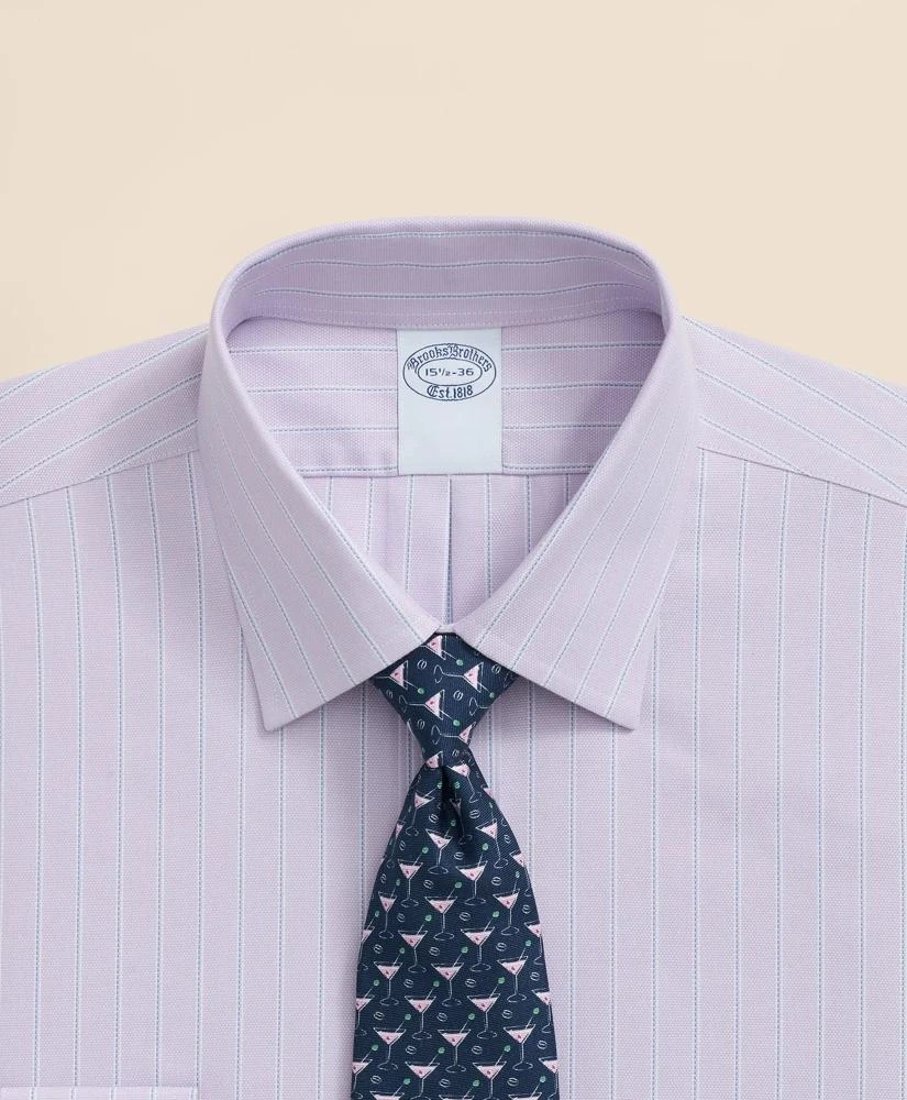 Brooks Brothers Stretch Supima® Cotton Non-Iron Royal Oxford Ainsley Collar, Striped Dress Shirt 2
