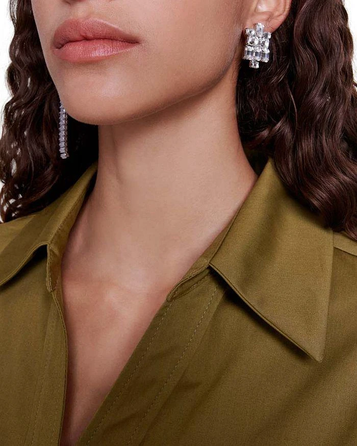 Maje Asymmetrical Cascade Crystal Earrings 2