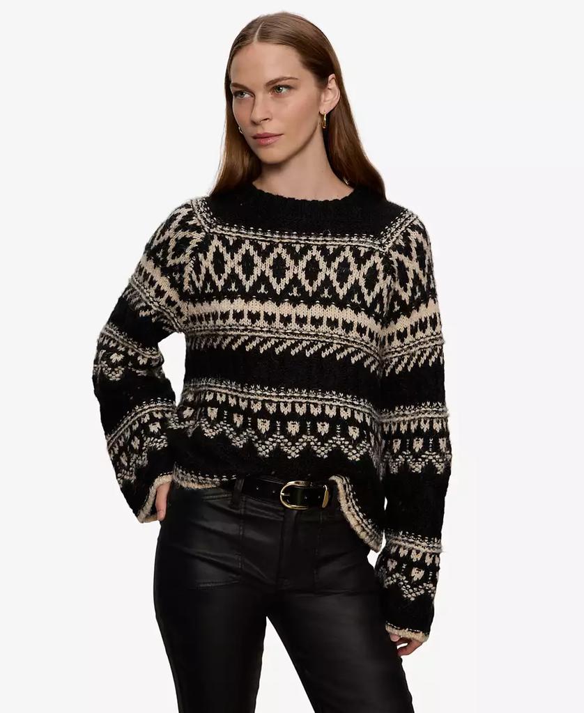 Sanctuary Women's Fair-Isle Crewneck Dropped-Shoulder Sweater