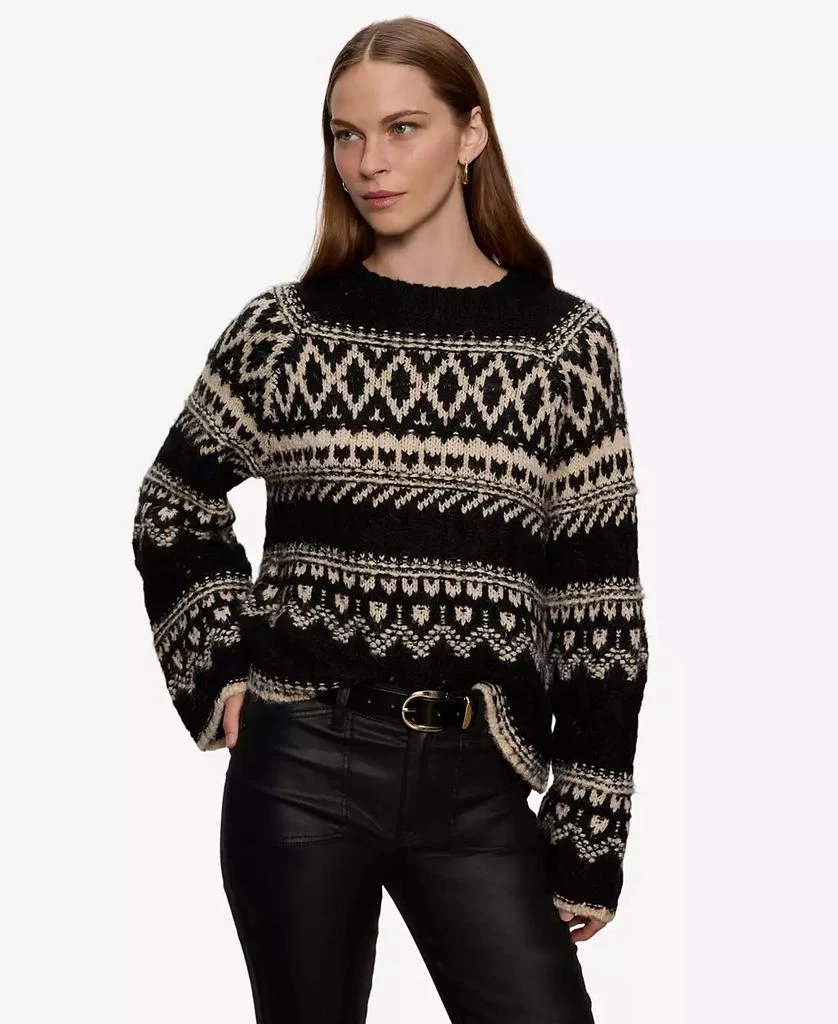 Sanctuary Women's Fair-Isle Crewneck Dropped-Shoulder Sweater 1