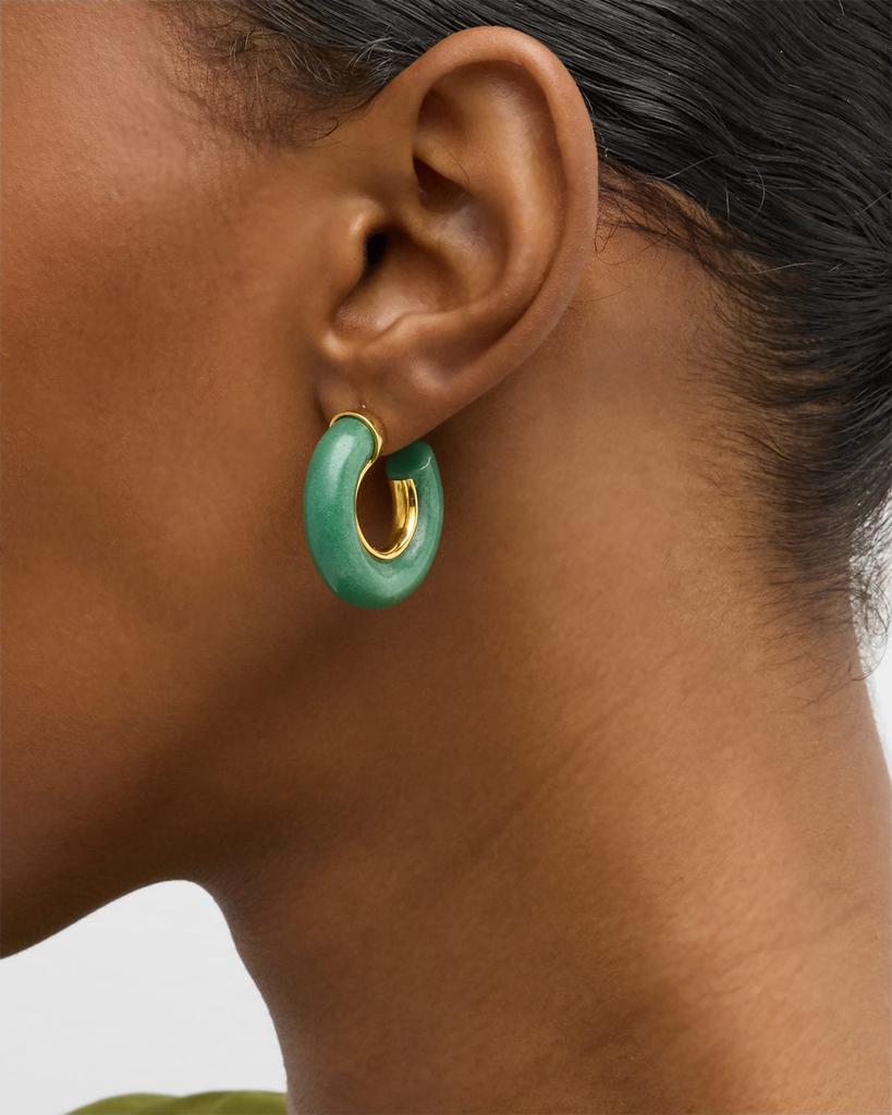 NEST Jewelry Jade Aventurine Chunky Hoop Earrings