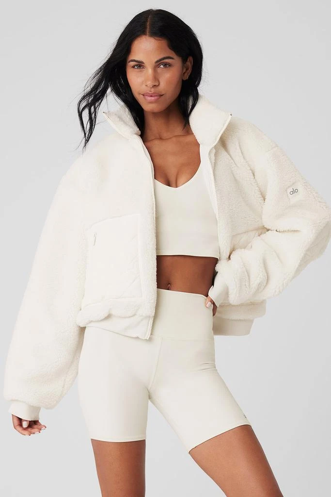 Alo Yoga Sherpa Edge Bomber - Ivory 1